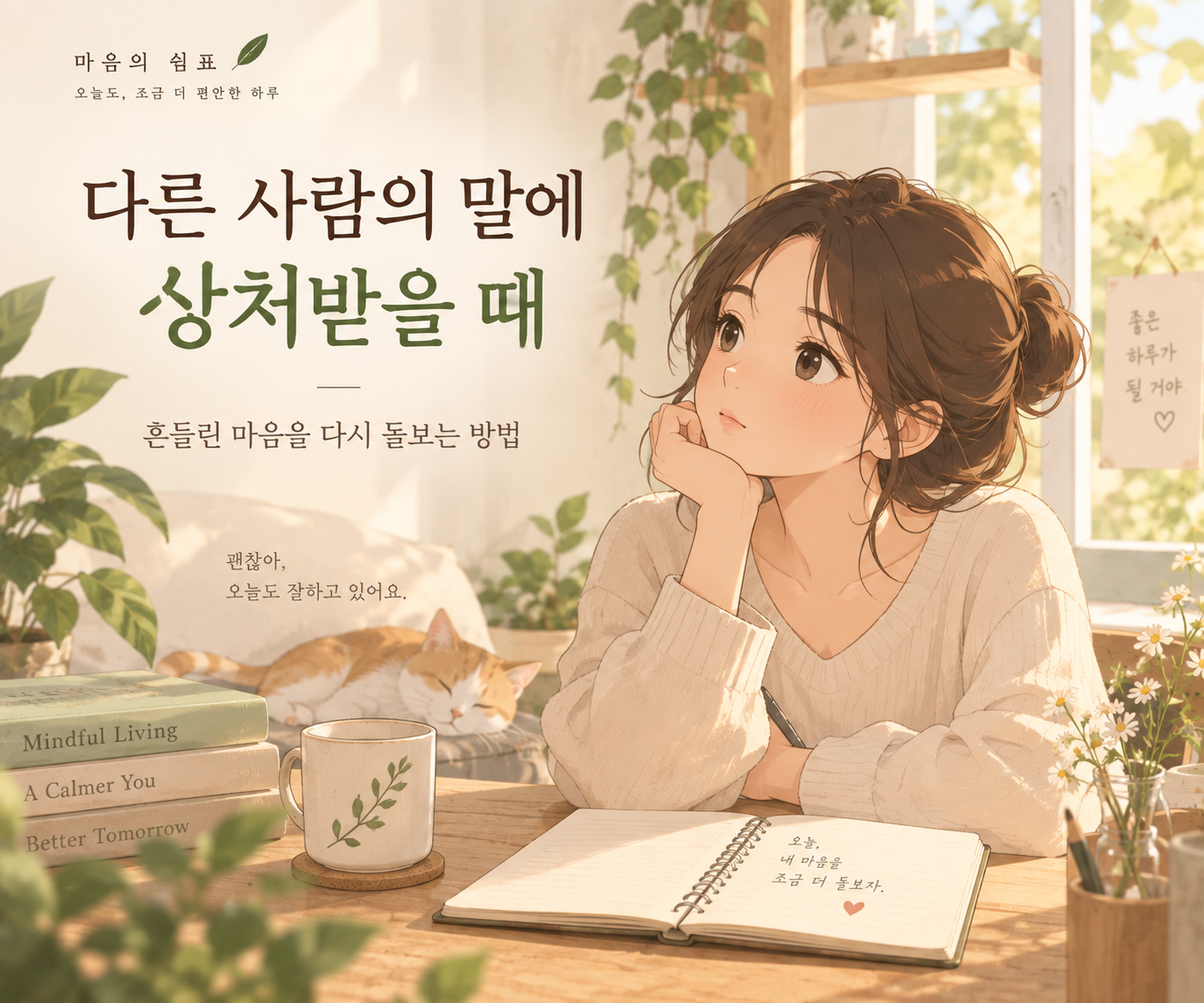 말에 상처받을 때 마음을 돌보는 모습