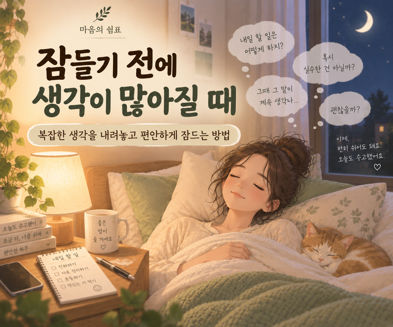 잠들기 전 생각이 많을 때 잠을 준비하는 방법