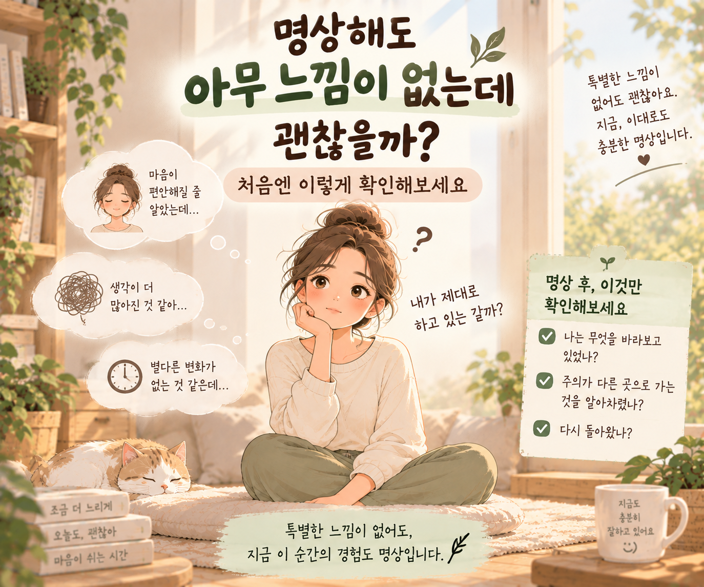 명상 아무 느낌 없을 때 괜찮은지 확인하는 초보 명상 방법